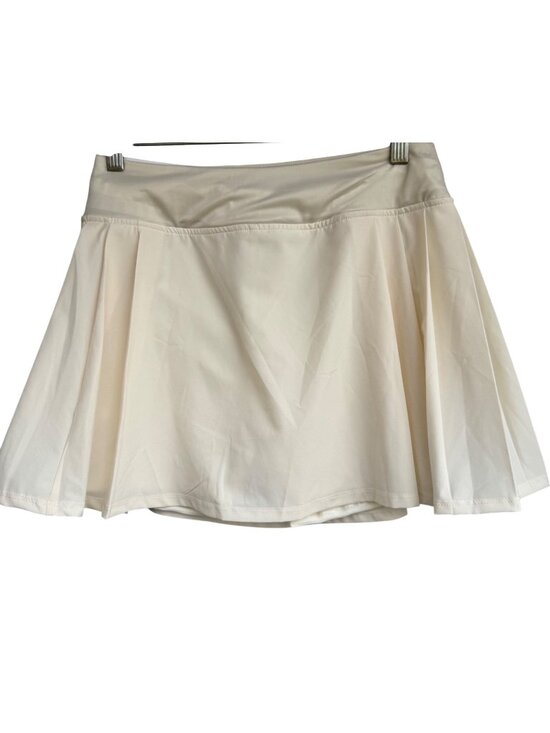 Crane Pants - Crane Womens Premium Pleated Skort Built-In Short Cream S Activewear Pickleball